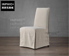 INPHIC-北歐布套椅 棉麻可拆洗布藝西高背椅 簡約復古座椅