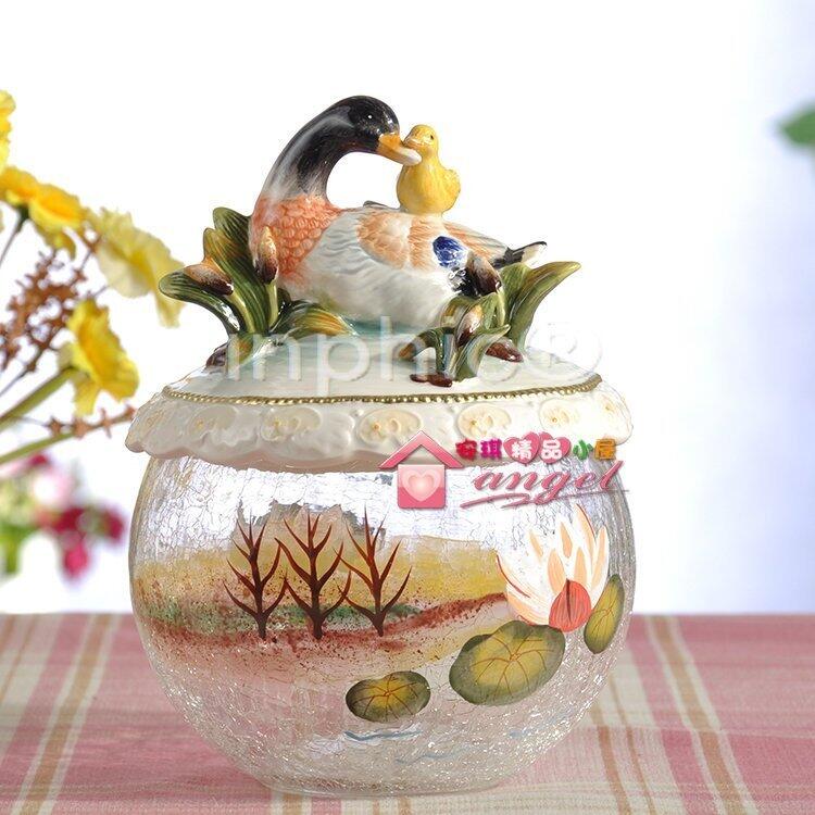INPHIC-春江水暖鴨先知陶瓷玻璃糖果罐儲物罐擺飾家居飾品
