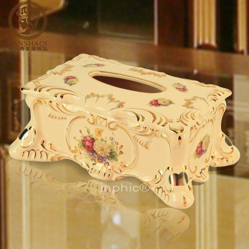 INPHIC-新款歐式陶瓷紙巾盒 奢華田園家居抽紙盒擺飾