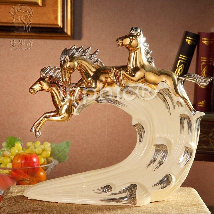 INPHIC-歐式家居裝飾品擺飾 奢華家飾動物陶瓷擺飾馬工藝飛馬擺設