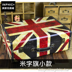 INPHIC-手提箱婚紗木箱老式國旗英倫復古做舊道具收納-米字旗小款
