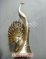 INPHIC-歐式客廳裝飾擺飾傢俱飾品泰國家居復古銀貼鑽孔雀