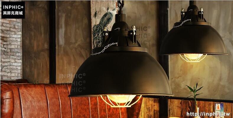 INPHIC- 工業風復古鐵藝酒吧咖啡美式燈餐廳鍋蓋吧臺設計師吊燈-F款