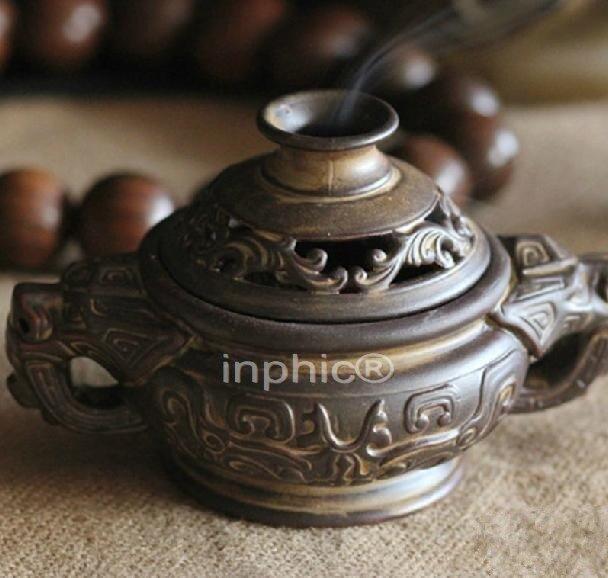 INPHIC-最新熱賣火爆款 復古香爐 饕餮 紋龍 紫砂陶瓷香薰爐 佛具 香插 蓮花