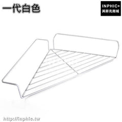 INPHIC-鐵藝辦公桌轉角陽臺花盆三角架壁掛架層架桌面收納架衛浴室置物架-一代白色