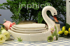 INPHIC-歐式美式天鵝四層盤糖  果盤熱食盤點心盤 創意家居擺設禮