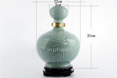 INPHIC-景德鎮十斤裝陶瓷酒瓶 10斤裝酒罈子 空酒具 大頭圓球 豆青清荷