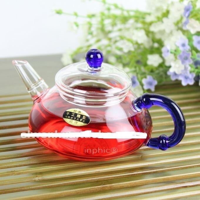 INPHIC-耐熱彩把透明玻璃壺《紅藍竹節250cc》花茶壺 紅茶壺 時尚