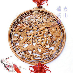 INPHIC-龍鳳福 桃木桃木福字掛件 木雕掛件 家居掛飾 避邪化煞 助運