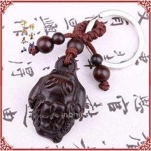 INPHIC-宗教 開光雷擊木金蟾鑰匙扣掛件雷劈木避邪平安納福