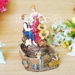 INPHIC-歐式田園風流水噴泉加濕器 人物雕像 濃情蜜意 情侶 擺飾