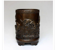 INPHIC-精品純銅實心五虎筆筒擺件仿古高檔辦公室裝飾工藝品擺設