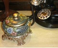 INPHIC-歐式風格手繪裂紋陶瓷煙灰菸灰缸儲物罐擺飾