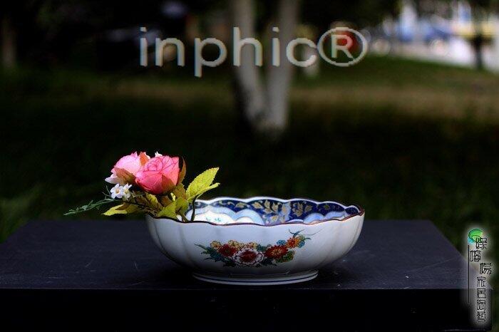 INPHIC-陶瓷 餐具  花團錦簇 花邊 大缽碗 湯碗 瓷碗