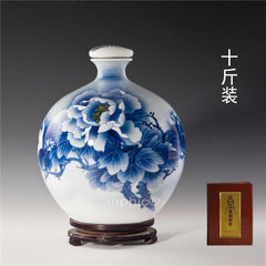 INPHIC-景德鎮陶瓷酒瓶 10斤酒壇 名家吳文瀚手繪青花瓷酒瓶 帶證書 1013