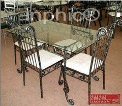 INPHIC-歐式田園鐵藝餐椅 椅子 軟坐 休閒椅 吧臺椅 高椅 附座墊