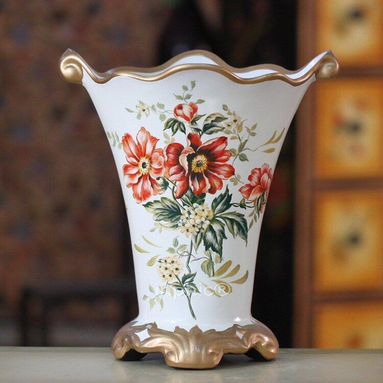 INPHIC-歐式現代時尚 手繪薔薇花陶瓷花瓶 裝飾