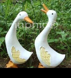 INPHIC-超值特賣 一對漂亮的小鴨子 花園園藝裝飾品 田園風格 家裝飾品