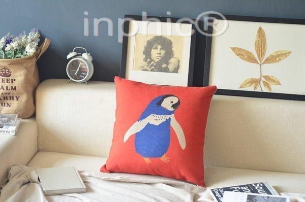 INPHIC-小企鵝 亞麻 抱枕 靠墊 45cm x 45cm