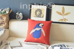 INPHIC-小企鵝 亞麻 抱枕 靠墊 45cm x 45cm