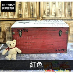 INPHIC-陳列家居道具換鞋凳收納箱試鞋櫥窗創意實木復古-紅色