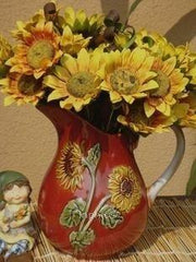 INPHIC-歐式手工陶瓷立體花單耳水壺花瓶 奶壺形狀 高溫窯變瓷