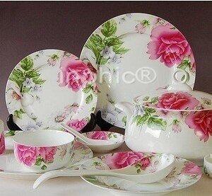 INPHIC-景德鎮陶瓷器瓷套裝56件 釉中彩碗盤碟餐具套裝