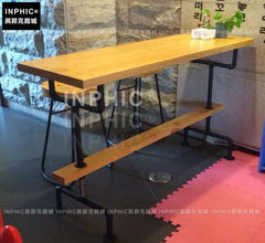 INPHIC-美式鐵藝家用酒吧吧臺凳酒店高腳椅吧凳吧椅凳前臺椅子-吧臺桌120