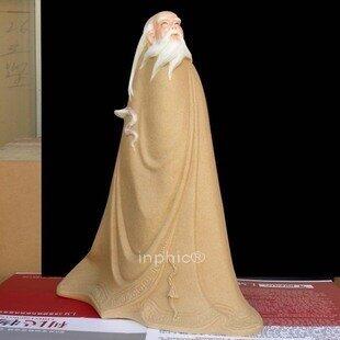 INPHIC-老子人物雕塑像 陶瓷立體擺飾 文人書房陳設工藝品博古架玄關裝飾