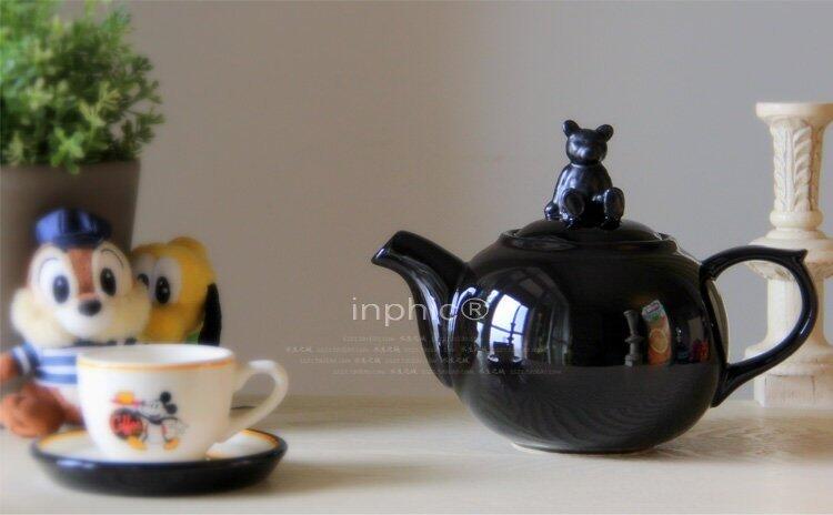 INPHIC-高溫白瓷小熊黑色釉白瓷茶壺-中款