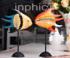 INPHIC-實木雕刻親吻魚情侶魚家居飾品木坊創意家居