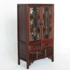 INPHIC-微縮家具 微型 明清家具模型 紅酸枝帶玻璃帶門書櫥