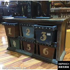 INPHIC-美式實木櫃子復古電視櫃創意木櫃收納櫃鄉村整裝抽屜櫃酒吧裝飾櫃-復古六抽