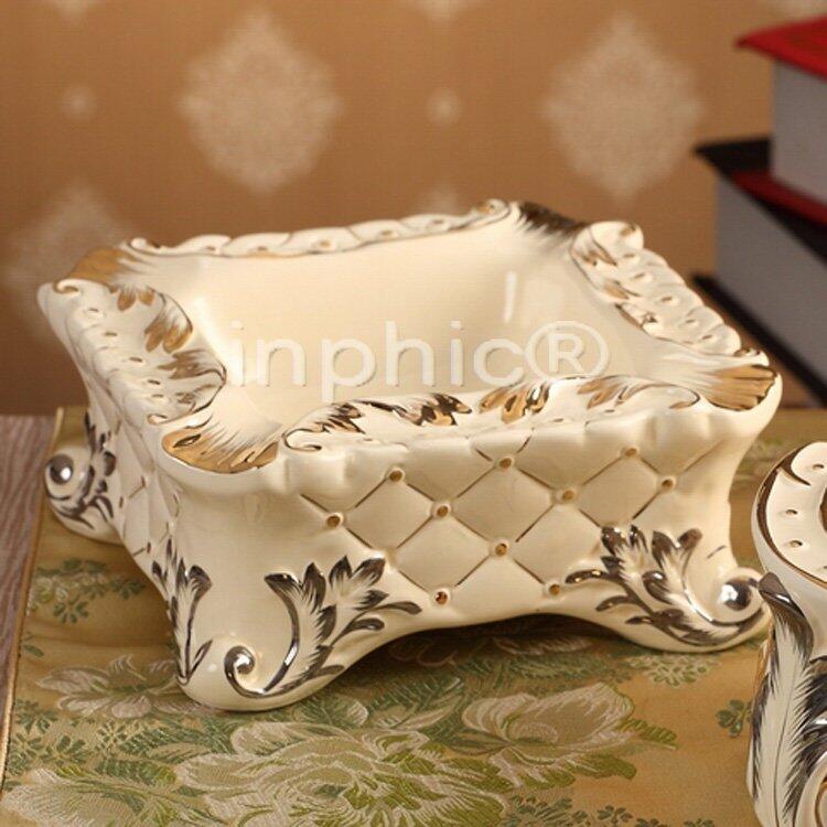 INPHIC-新款歐式煙灰菸灰缸 奢華描金陶瓷客廳臥室書房裝飾煙灰菸灰缸