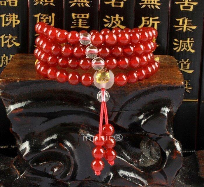 INPHIC-開光十二生肖本命佛 天然紅瑪瑙108顆念珠佛珠手鏈女士 本命年