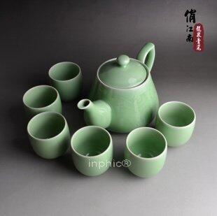 INPHIC-茶壺 一壺六杯涼水壺套裝 大款雕花玉質茶壺 高檔