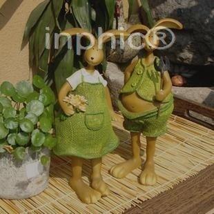 INPHIC-樹脂大肚子兔子 大款樹脂兔子家居擺飾 一對