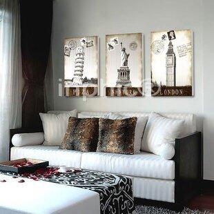 INPHIC-英倫風情客廳無框畫三聯畫臥室沙發背景裝飾畫歐美現代簡約