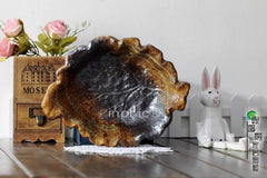 INPHIC-綠檸檬推薦 鐵質釉窯變 樹葉陶瓷 果盤  果盆 中款盤01