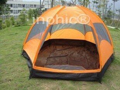 INPHIC-多人帳篷、6人雙層六角壓膠帳篷帳篷燈 買就送 枕頭兩個