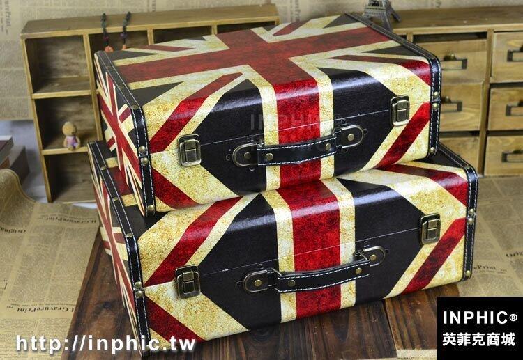 INPHIC-英國旗手提箱復古國旗木箱 婚紗攝影道具櫥窗陳列箱子-大圓邊英國大款
