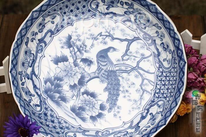 INPHIC-陶瓷 古染 青花 超大盤 大盤 瓷盤 盤子 魚盤  果盤 A款