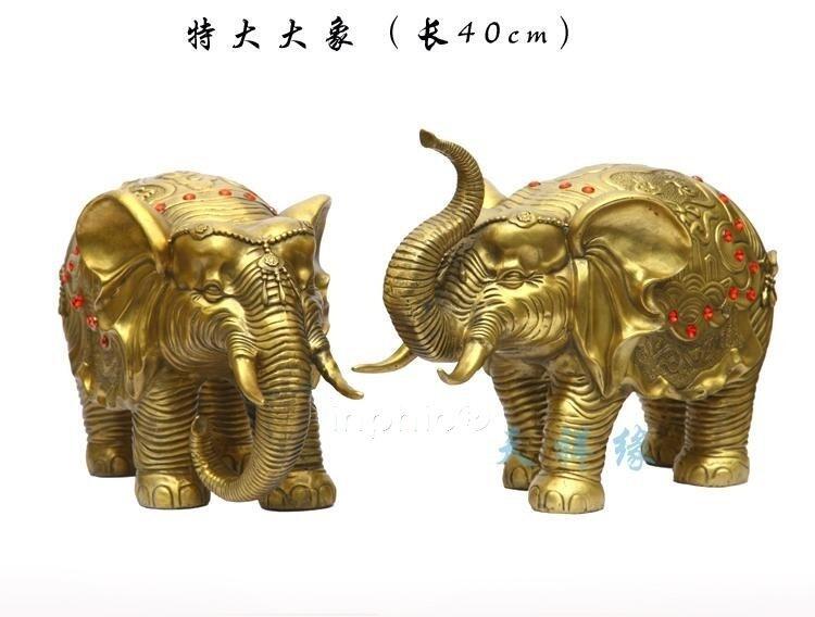 INPHIC-銅對象純銅大象一對銅元寶象銅招財象擺件風水吉祥如意吸水象