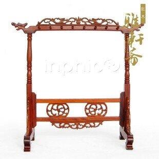 INPHIC-紅木文房四寶 16針特大56高 雙龍毛筆架 紅檀木毛筆筆掛