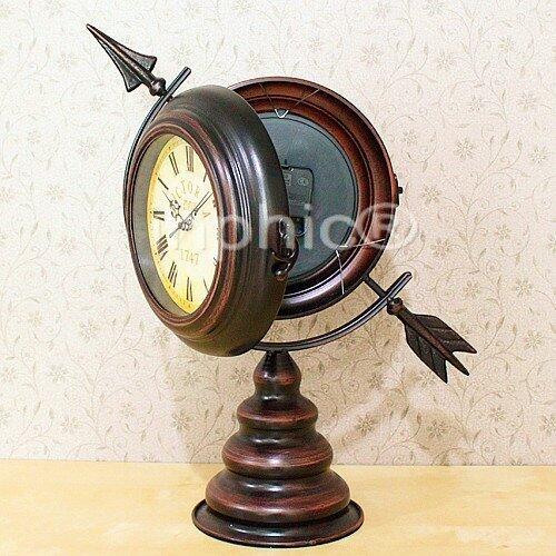 INPHIC-雙面臺鐘歐式風格高貴弓箭