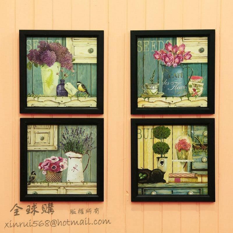 INPHIC-歐式鄉村 地中海田園復古客廳 餐廳裝飾畫有框畫版畫