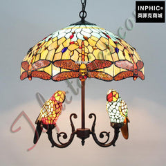 INPHIC-地中海鸚鵡復古咖啡店歐式西餐廳酒吧會所別墅彩色玻璃燈