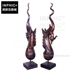 INPHIC-別墅泰式擺飾酒店擺設品會所龍鳳角木裝飾品東南亞