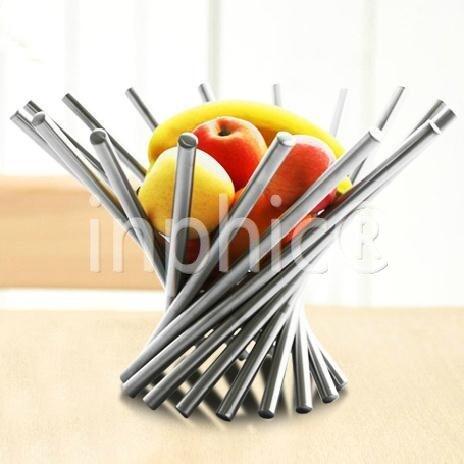 INPHIC-不鏽鋼水果盤 創意歐式旋轉水果籃子個性砂光達文西果盆