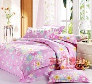 INPHIC-小花草葉 簡約全棉斜紋四件套 純棉被單被套床單式